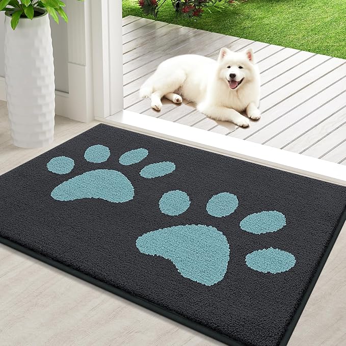 Buganda Dog Door Mat for Muddy Paws 47x24, Absorbent Doormat for Inside — 36.0"l X 24.0"w X 0.6"th
