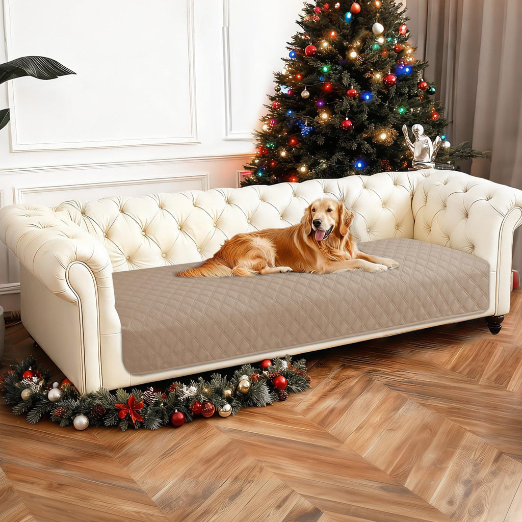 CYCMACO Waterproof Dog Blanket, Non-Slip Soft Pet Bed Cover, Couch Cover for Dogs Washable, Protects Sofa, Furniture, Crate, Car, Tear Resistant Leakproof Pet Blanket (30x70 Inch, Khaki)