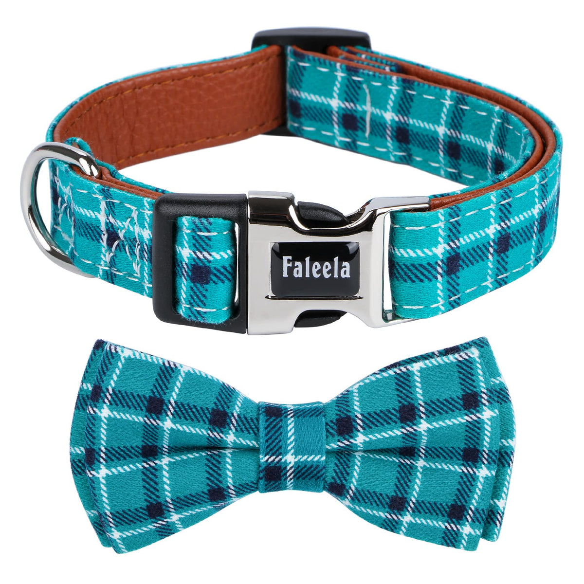 Faleela Cute Soft Girl Christmas Dog Collar with Bow, Bowtie Dog Collar for Boy,Detachable Adjustable Collar for Small Medium Large Pet