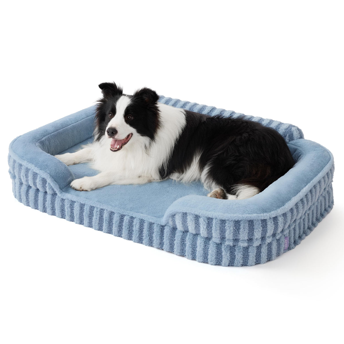 LE SURE Cute Cozy High Back Orthopedic Dog Beds Large Sized Dog,35" Beige