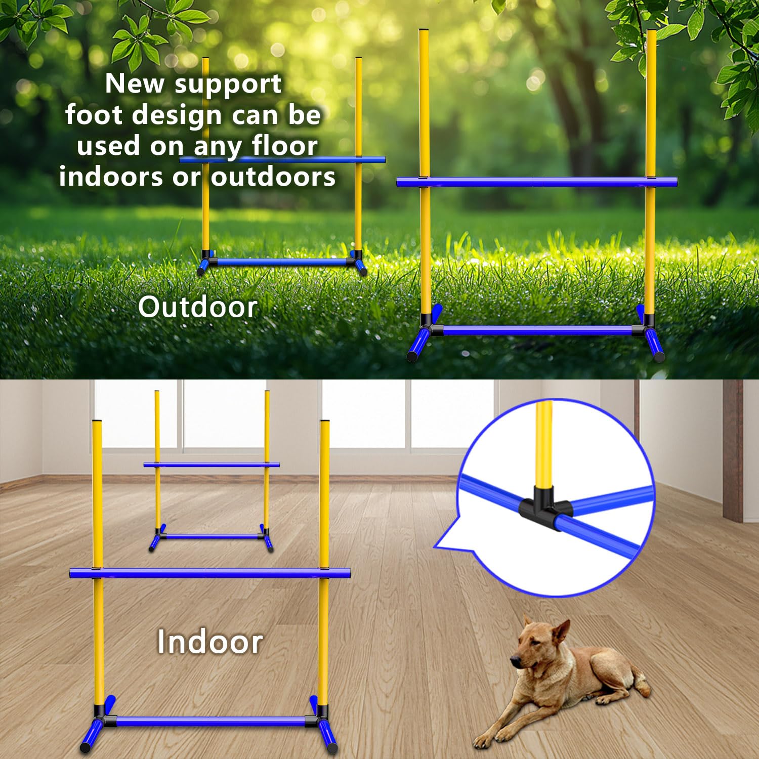 AHAILUOO Adjustable Dog Agility Hurdles with Carry Bag, 2 Sets