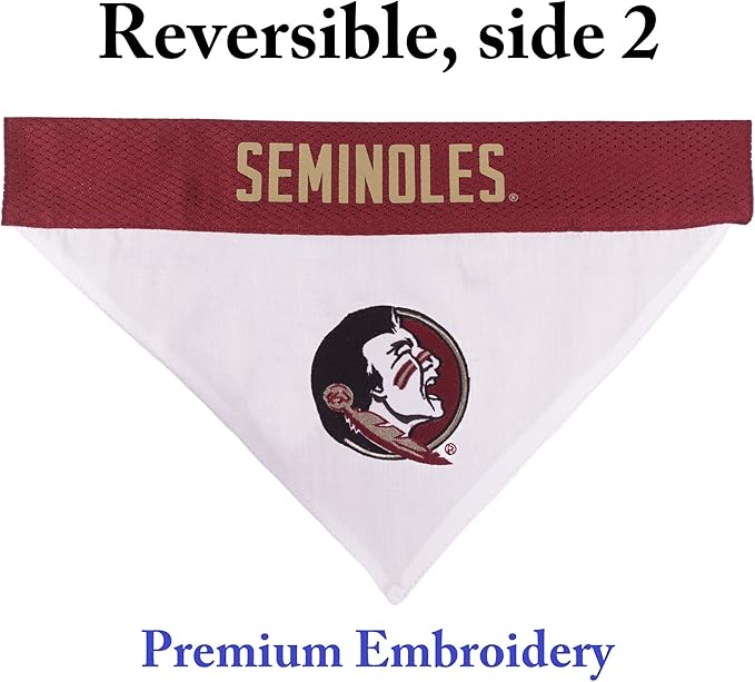 Pets First Collegiate Pet Accessories, Reversible Bandana, Florida State Seminoles, Small/Medium