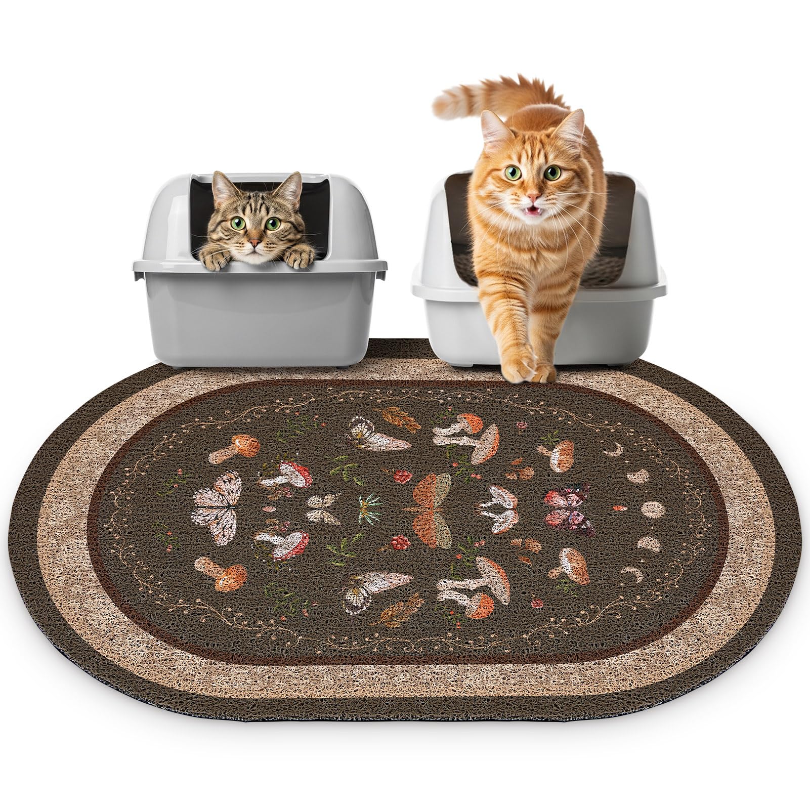 Bienbee Cat Litter Mat, 33" x 22" Dense Trapping Mesh for Litter Boxes