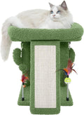 TWDEPART Cactus Cat Tree Tower with Cat Scratching Post for Indoor Cats,Activity Centre Climbing Tree Cat Furniture with Playful Toy Balls