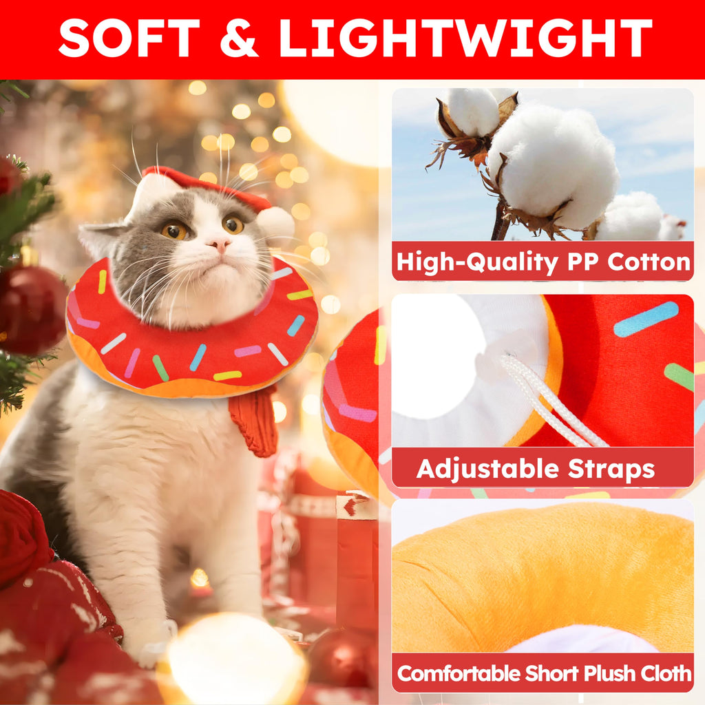 Hpetppy Cat Cone Collar Soft, Cat Recovery Collar for Wound Healing Cute Kitten Donut Adjustable Pet Cones to Stop Licking Comfortable Lightweight Neck Elizabethan Collars for Kittens After Surgery