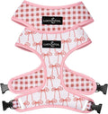 Lucy & Co. Reversible Dog Harness - Water-Repellent Neoprene, Dual-Print Design, Easy Swap Style, Adjustable Comfort Fit - Take a Bow Reversible Harness - Small