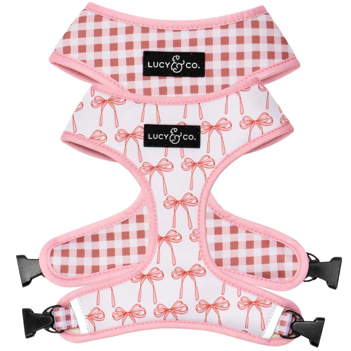 Lucy & Co. Reversible Dog Harness - Water-Repellent Neoprene, Dual-Print Design, Easy Swap Style, Adjustable Comfort Fit - Set Sail Reversible Harness - X-Large
