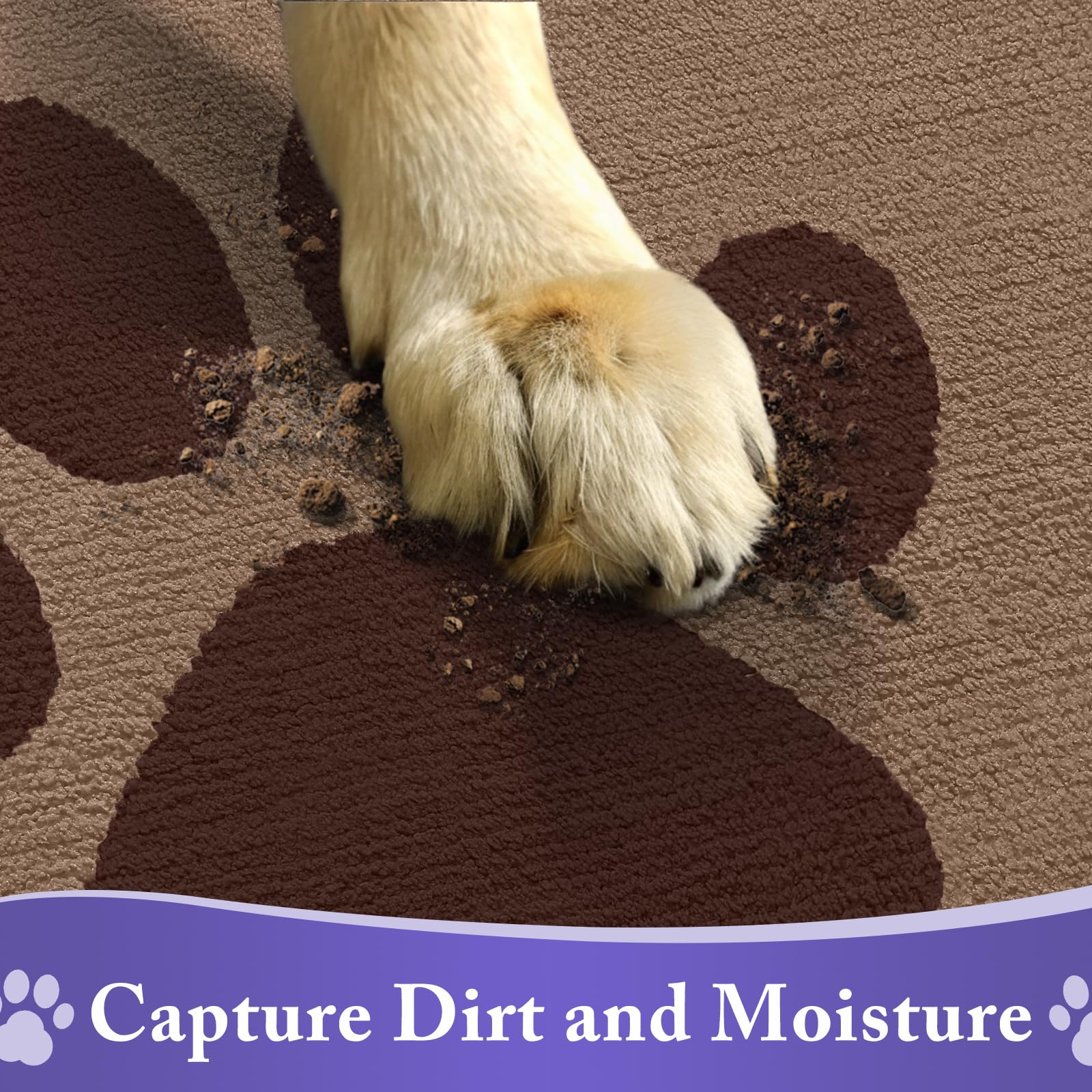 Buganda Dog Door Mat for Muddy Paws 30x20, Absorbent Doormat for Inside