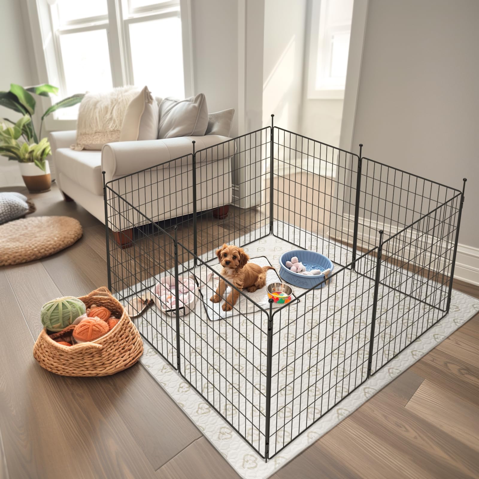 FXW MiniPaws Dog Playpen, Indoor, Yard & RV Camping, 32" H, 8 Panels