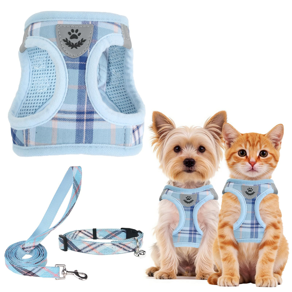 PUPTECK Dog Harness, Collar and Leash Set No Pull for Small Medium Sized
