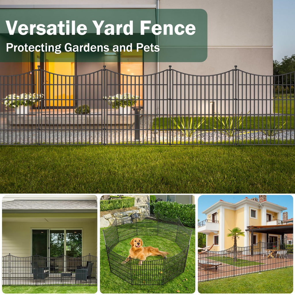 No Dig Dog Fence Outdoor for Yard with Gate, 32 in(H) X 11.8 ft(L)