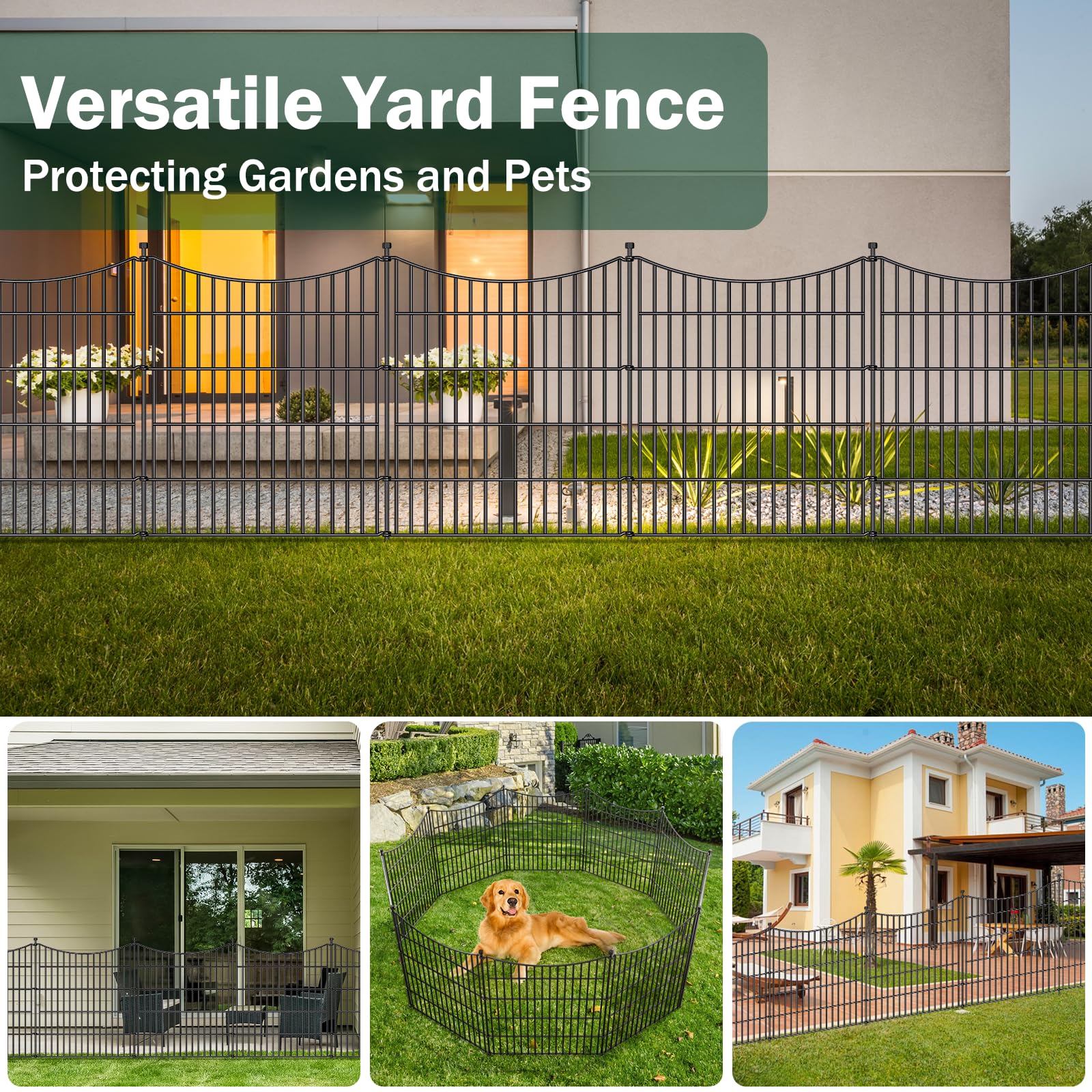 No Dig Dog Fence Outdoor for Yard, 24 in(H) X 20 ft(L)