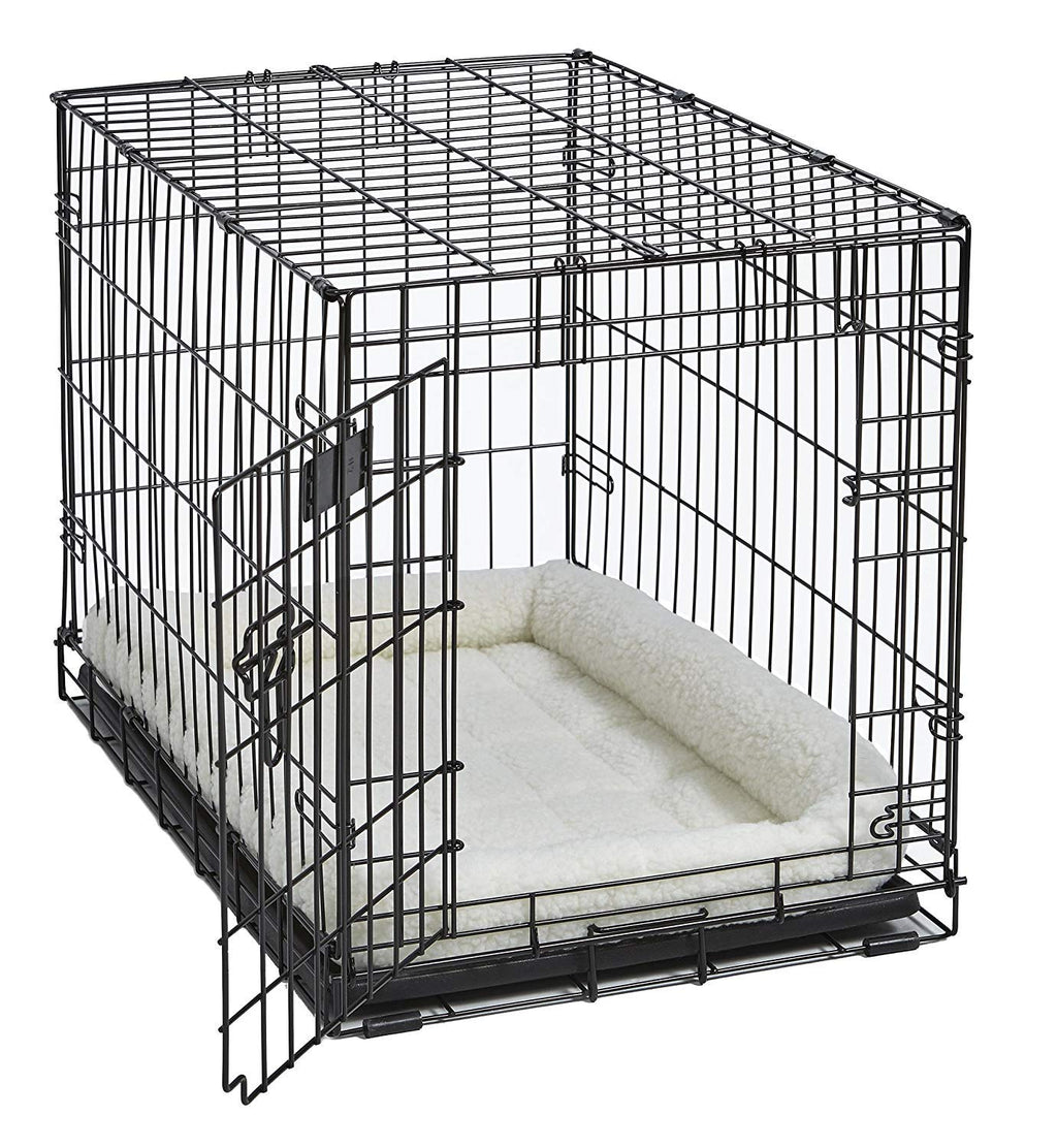 MidWest Homes for Pets QuietTime Dog Bed - White Fleece Bolster, Ultra-Soft and Machine Washable, Fits 30-Inch Crates and Carriers, for Medium Breed Dogs