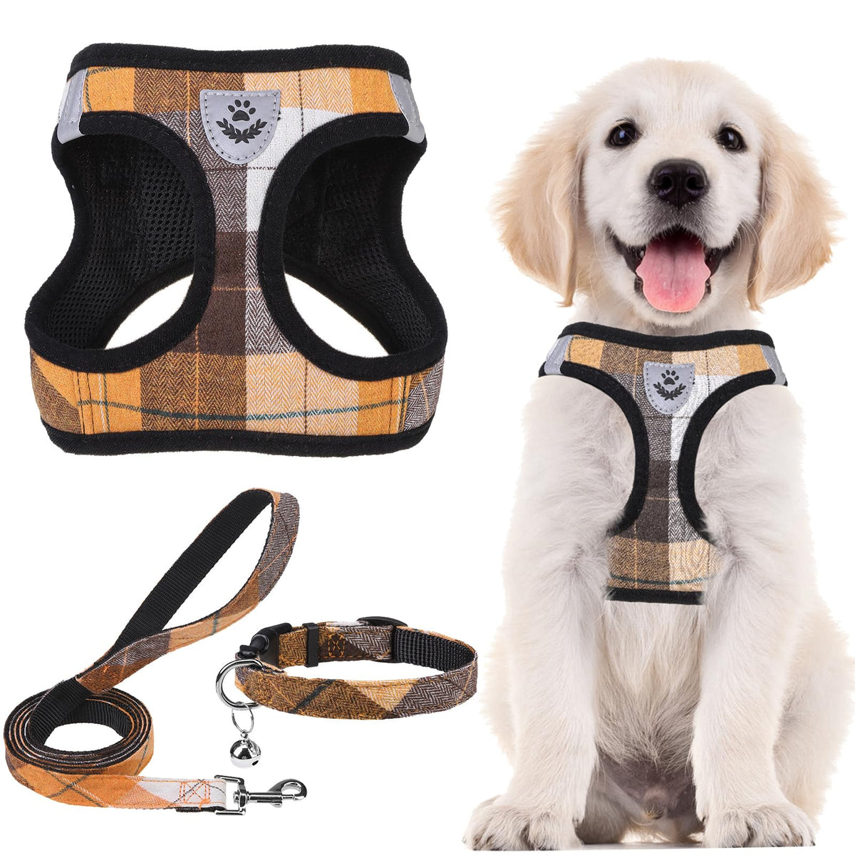 PUPTECK Dog Harness, Collar and Leash Set No Pull for Small Medium Sized