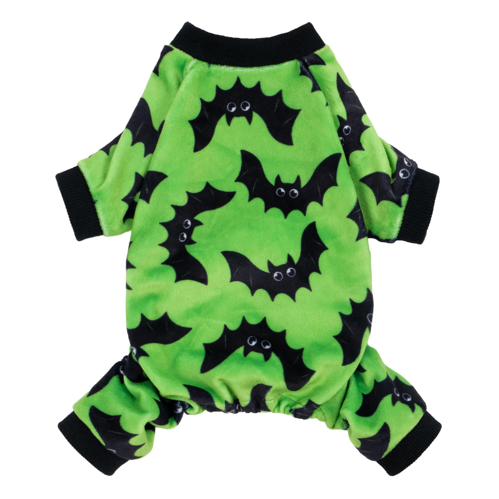 Fitwarm Halloween Bat Dog Pajamas, Funny Costumes for Small Dogs Boy Girl, Pet Outfit, Lime Green, Black, XXL
