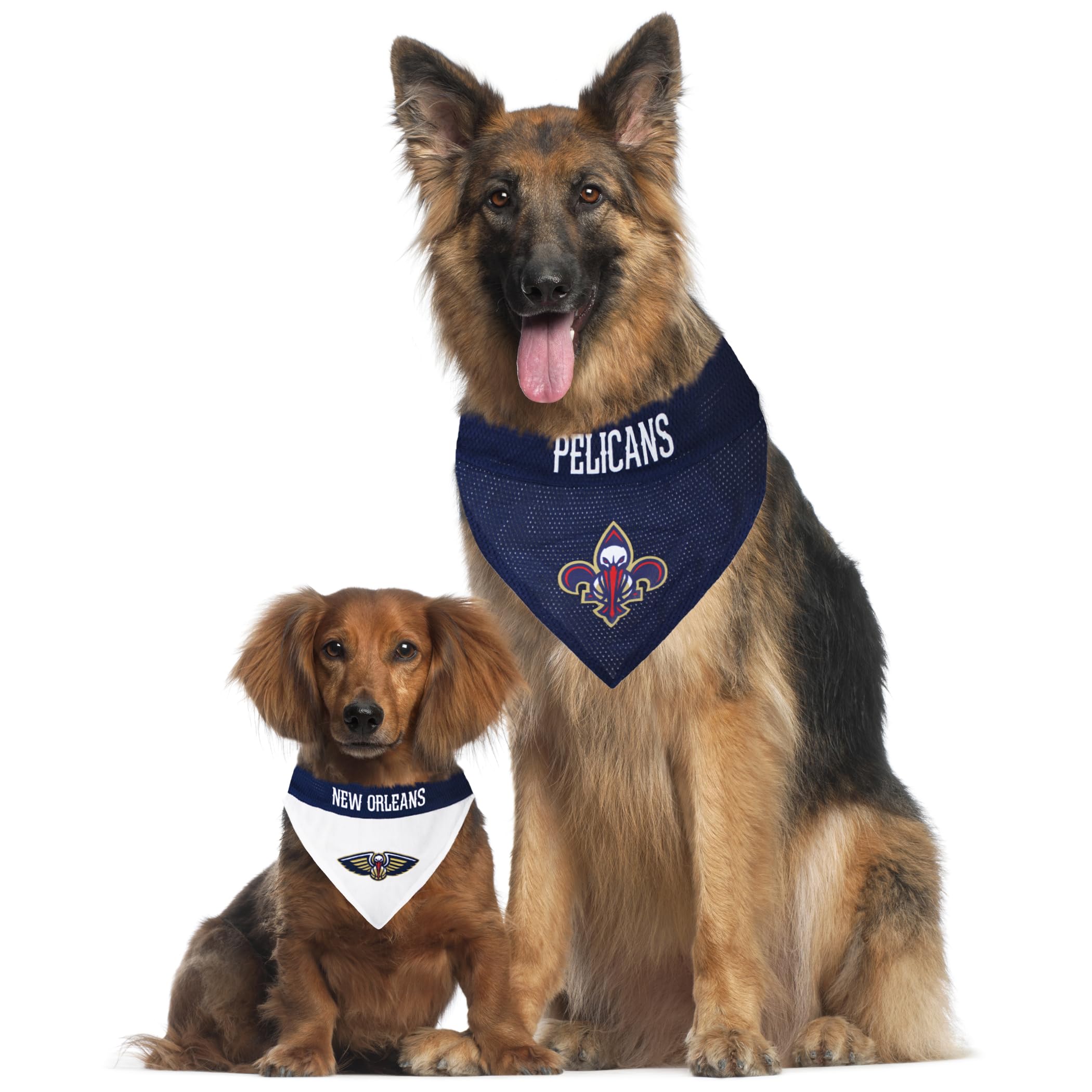 Pets First NBA Dog Bandana - New Orleans Pelicans Reversible Home & Away Sports Bandana with Premium Embroidery Team Logo, Small/Medium