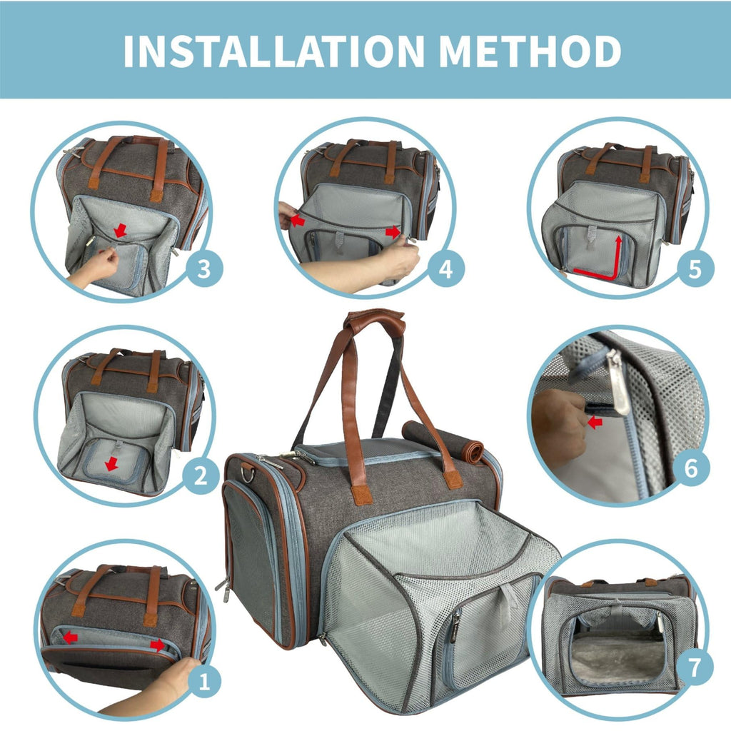 Mr. Peanut's Gold Series Big Apple XL Expandable Pet Carrier V3.0 (Deja Blue)