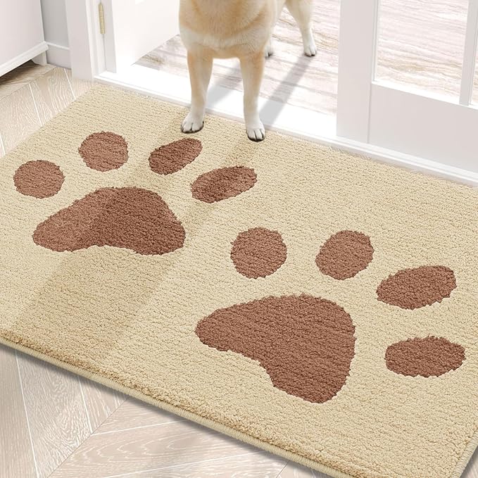 Buganda Dog Door Mat for Muddy Paws 47x24, Absorbent Doormat for Inside — 30.0"l X 20.0"w X 0.6"th