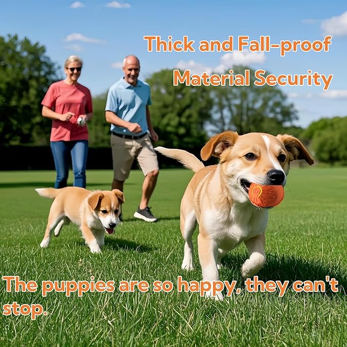 Interactive Dog Toys Dog Balls,Durable Motion Activated Automatic Rolling Ball Toys for/Small/Medium Dogs(Orange+Blue)