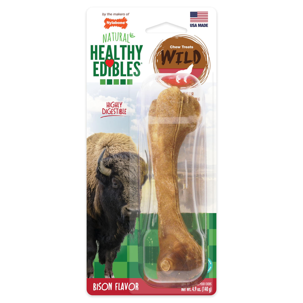 Nylabone Healthy Edibles Wild Dog Treats, Venison Flavor, Large