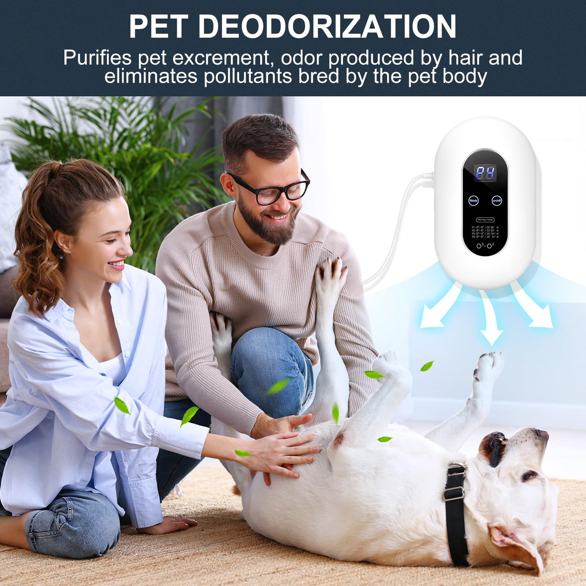 Ozone Odor Eliminator for Strong Odor 99% Cat Litter Deodorizer Dog Poof