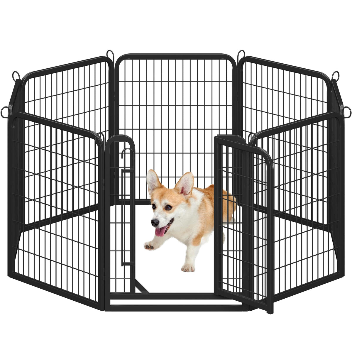 Yaheetech Dog Playpen 32in 6 Panels Pet Fence for Indoor Yard RV Camping
