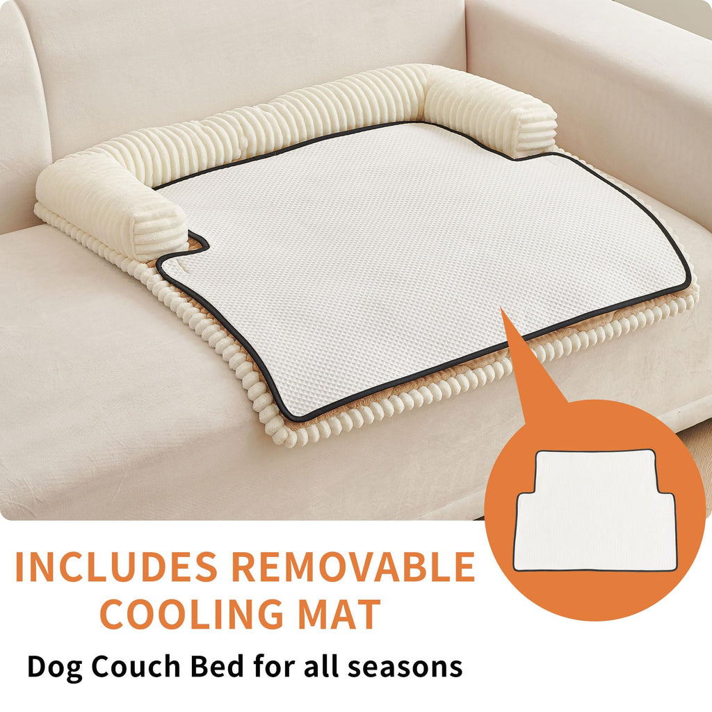 HAOMAIJIA Dog Couch Bed for Large Dogs, Non Slip Pet Couch Covers for Sofa Thick Soft Washable Dog Couch Cover Protector All Seasons Universal Dogs and Cats Bed Mat (Khaki, X-Large)