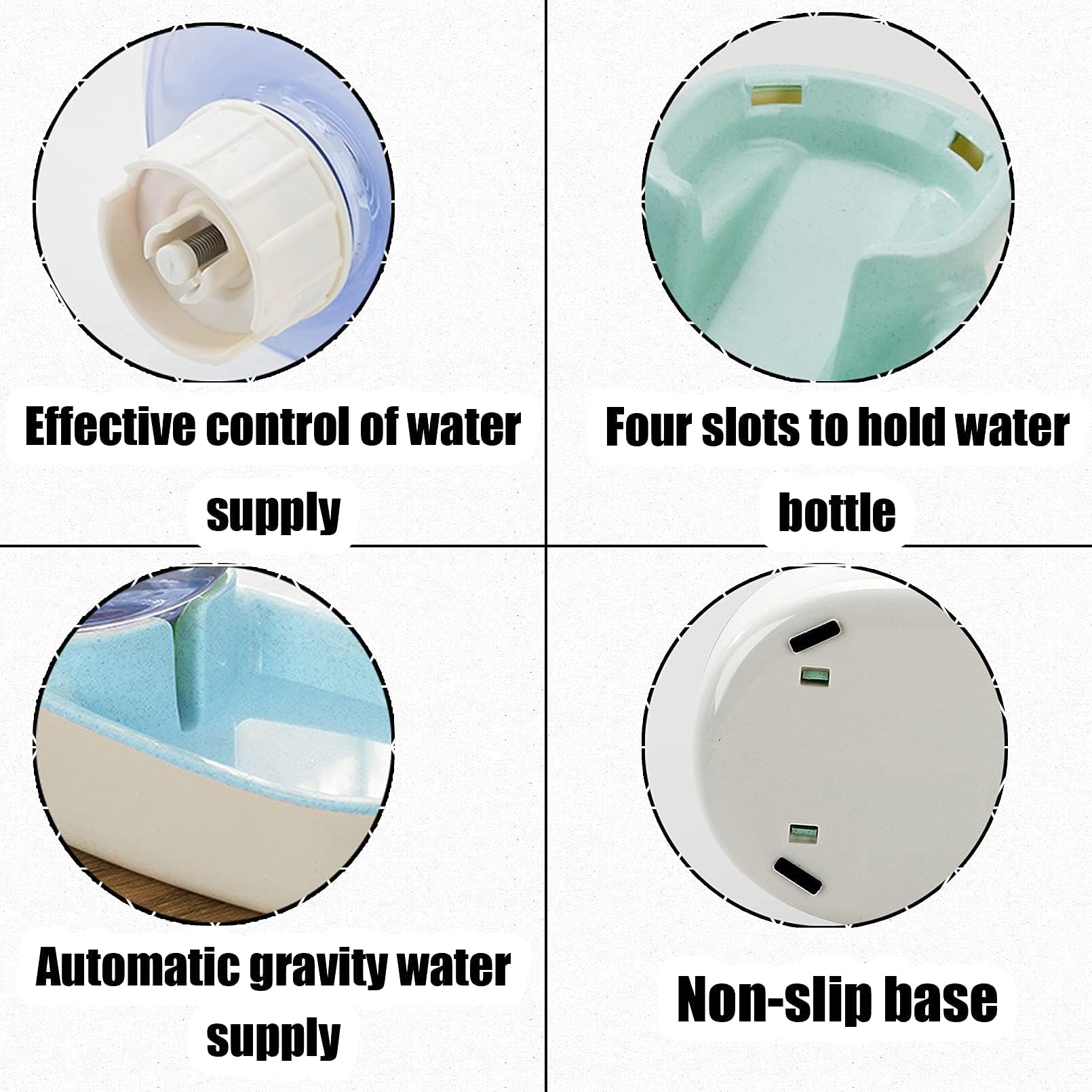 kathson Automatic Cats Water Dispenser 1 Gallon Gravity Dogs Water Station Feeder Large Capacity Pet Drinking Bowls for Kitten Puppy