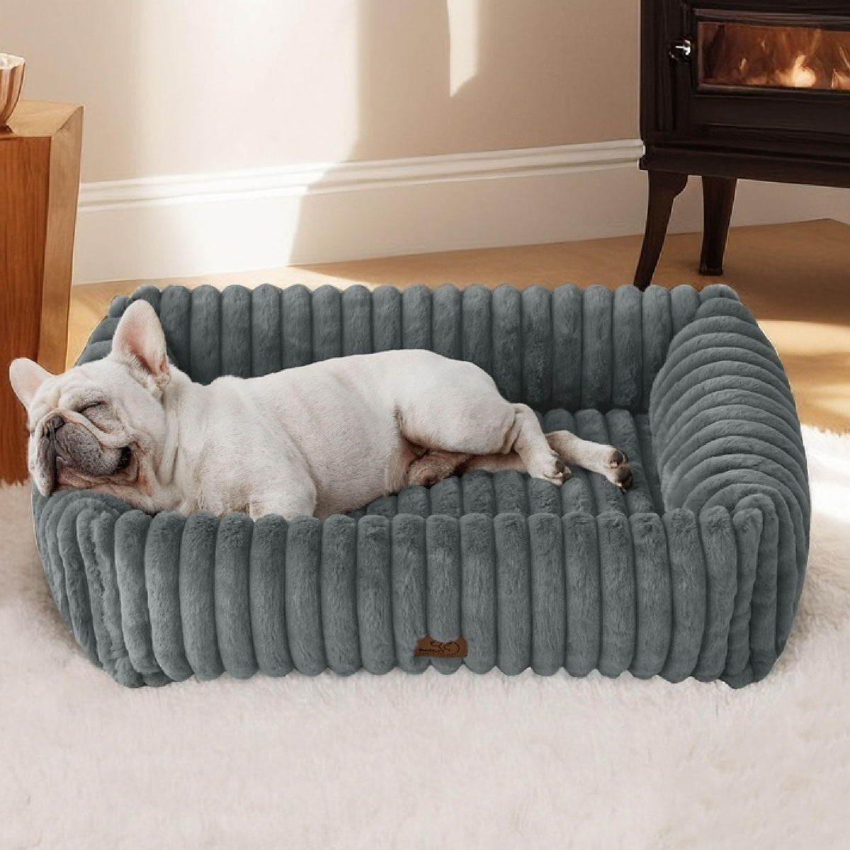 Bedsure ComfyFleece® Cute Dog Beds Large Sized Dog Washable，36in Cream