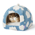 Lesure 2in1 Cute Cat House for Kitten with Washable Cushioned Pillow,16in
