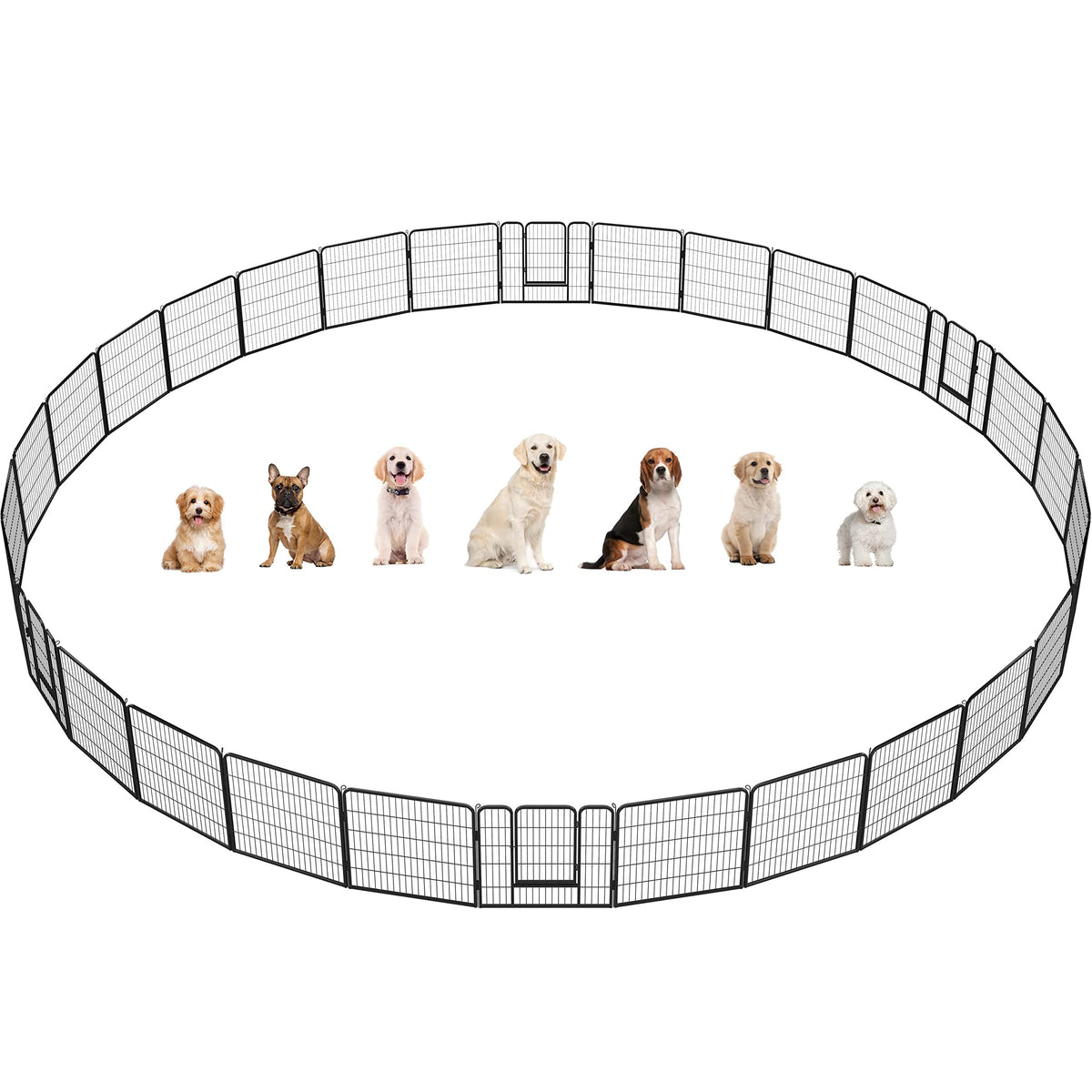 Yaheetech Dog Playpen 32in 6 Panels Pet Fence for Indoor Yard RV Camping