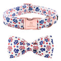 Lionheart Glory American Flag Dog Collar - 4th of July Collar with Adjustable Bow for Large Dogs