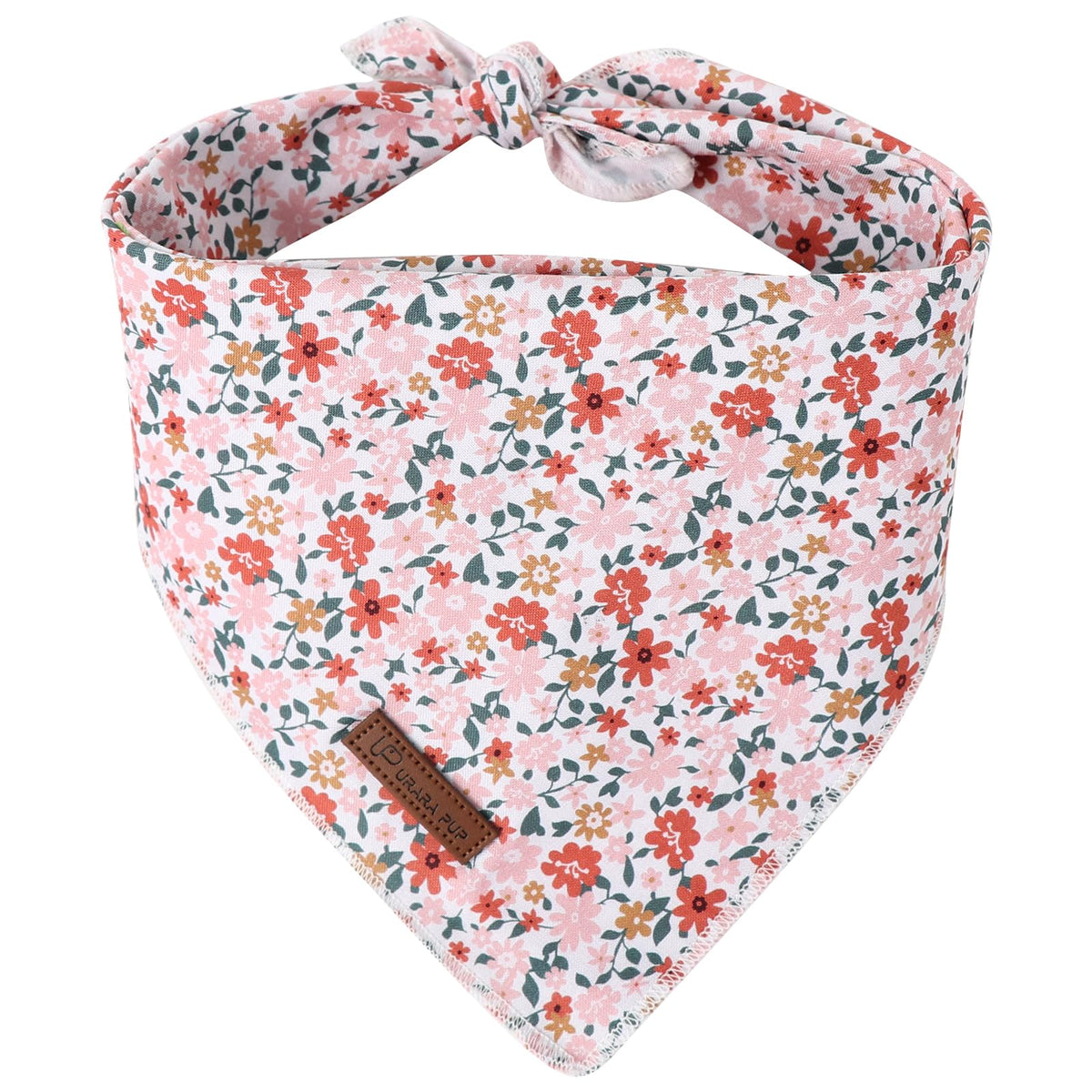 UP URARA PUP Valentine Dog Bandana - Pink Heart Triangle Bib Scarf for Small Medium Pets, Cotton Kerchief for Girl Boy Dogs or Cats, Red Puppy Bandana