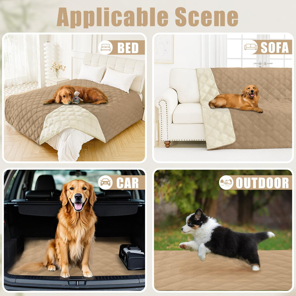 Smiry Waterproof Dog Bed Cover, Reversible Pet Blanket for Sofa Couch