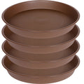 Bleuhome 4 Pack of 18 19 inch Plant Saucer Drip Tray (16.6 inch Base), Heavy Duty Large Deep Plant Saucers for Pots, Plastic Flower Planter Water Trays for Indoors Outdoor (19", Green)