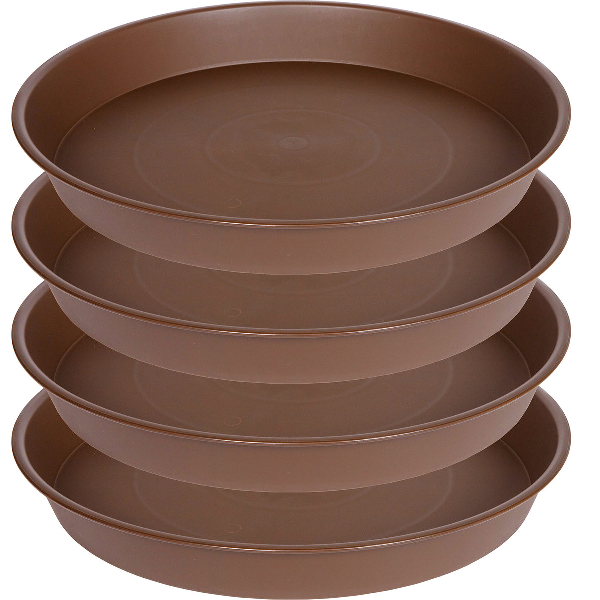 Bleuhome 4 Pack of 18 19 inch Plant Saucer Drip Tray (16.6 inch Base), Heavy Duty Large Deep Plant Saucers for Pots, Plastic Flower Planter Water Trays for Indoors Outdoor (19", Green)