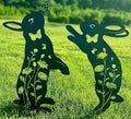 Doesen Metal Dog Garden Decor for Outside (2 Pack), 17" Puppy Decorative Garden Stakes, Black Dog Silhouette Outdoor Dog Decor, Weather Resistant Steel Dog Yard Decor for Dog Lovers