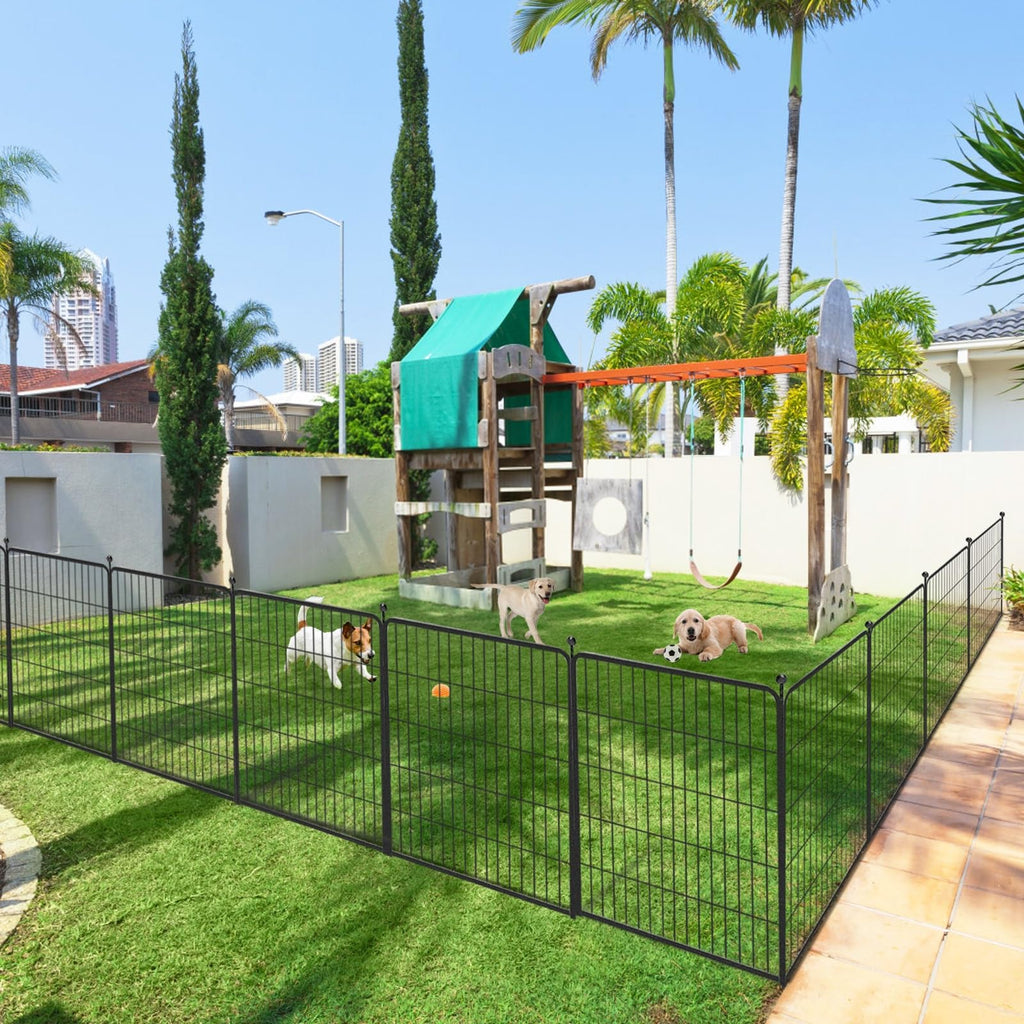 Jhsomdr Dog Playpen 40 inch 30 Panels Indoor Outdoor Dog Pen for Large/Medium/Small Dogs Heavy Duty Metal Dog Fence Outdoor for Yard, Puppy Playpen with Door Portable Pet Fence for RV Camping Yard