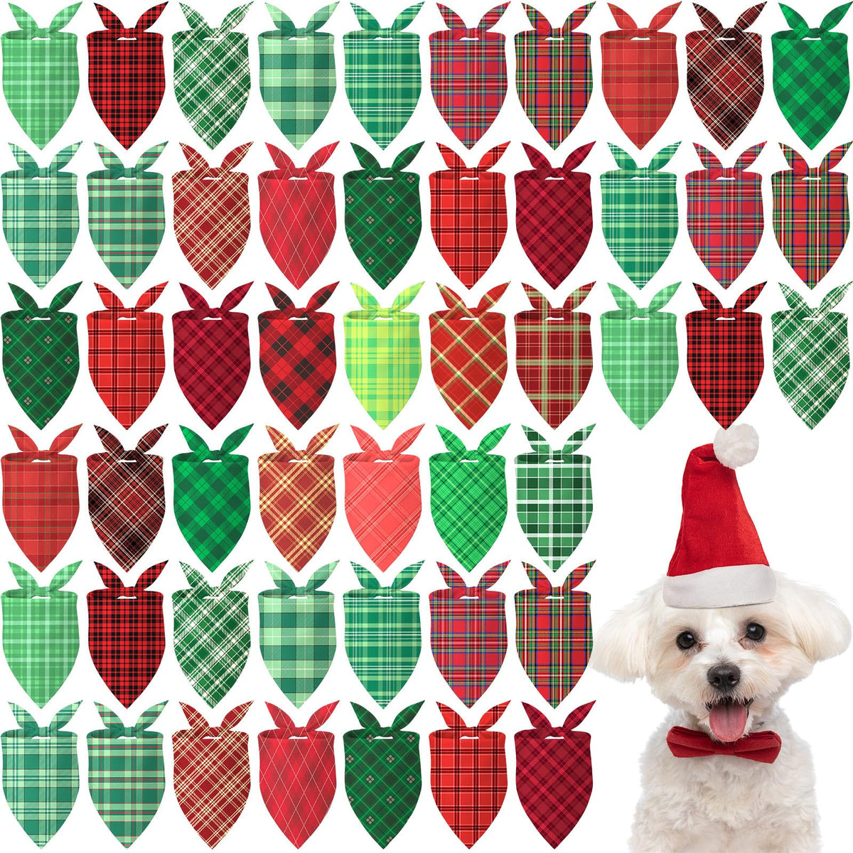 Abbylike 50 Pcs Paw Print Dog Bandanas Bulk, Halloween & Birthday Party