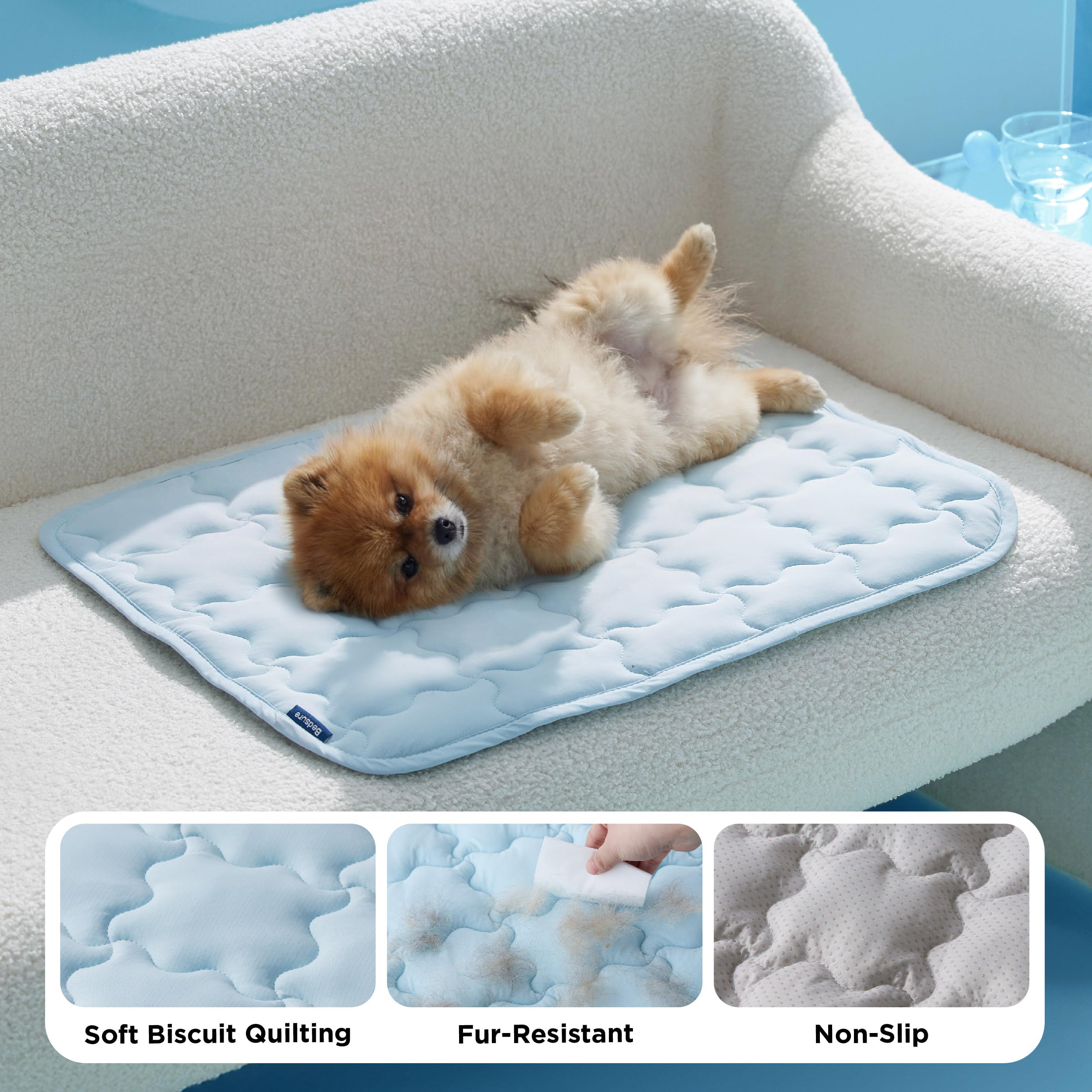 Bedsure ArcticMax™ Cooling Mat for Medium Dogs,Q-Max>0.5 Chill Fiber,29In