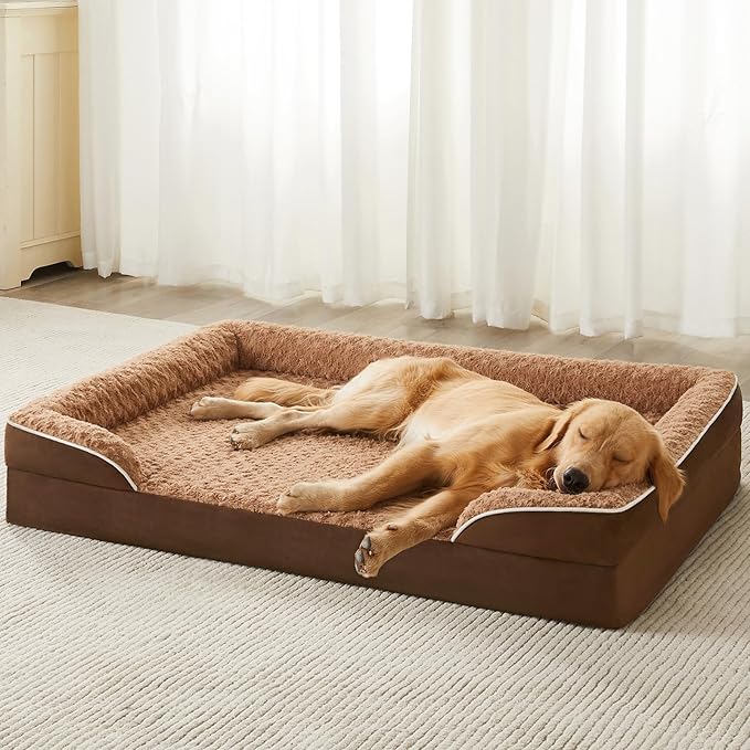 WNPETHOME Orthopedic Washable XXL Dog Bed for Senior Dog Cozy Sleep
