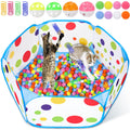 Palksky Ball Pit with 210 Toy Balls and 4 Spring Toys - Interactive Cat Toys for Bored Indoor Cats Self Play, Enrichment Toy for Fun and Exercise