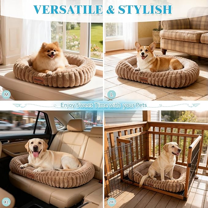KISIMUY Orthopedic Dog Bed, Hip & Joint Support Medium Size Dog Crate Pad