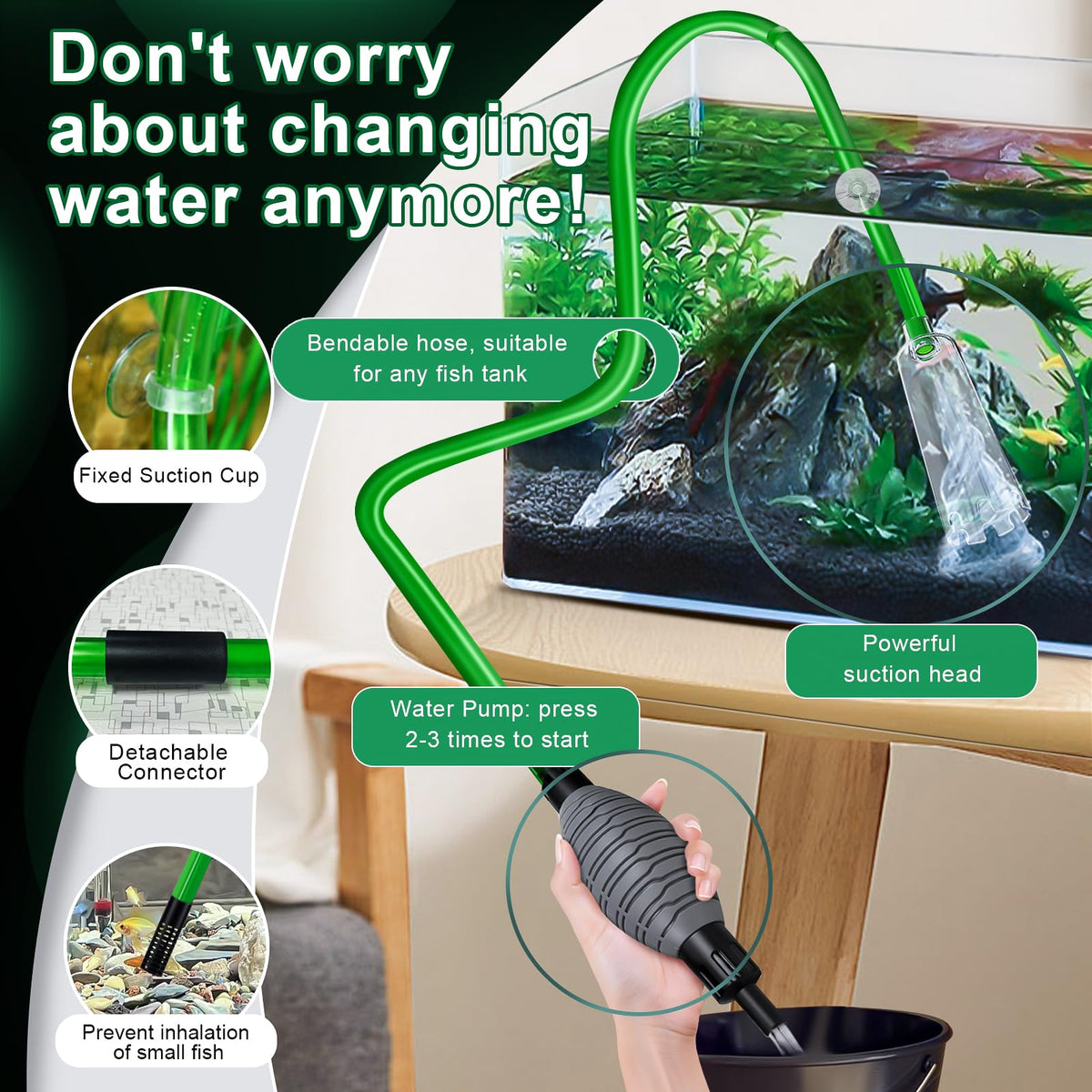 boxtech Fish Tank Water Change,Aquarium Gravel Vacuum Siphon