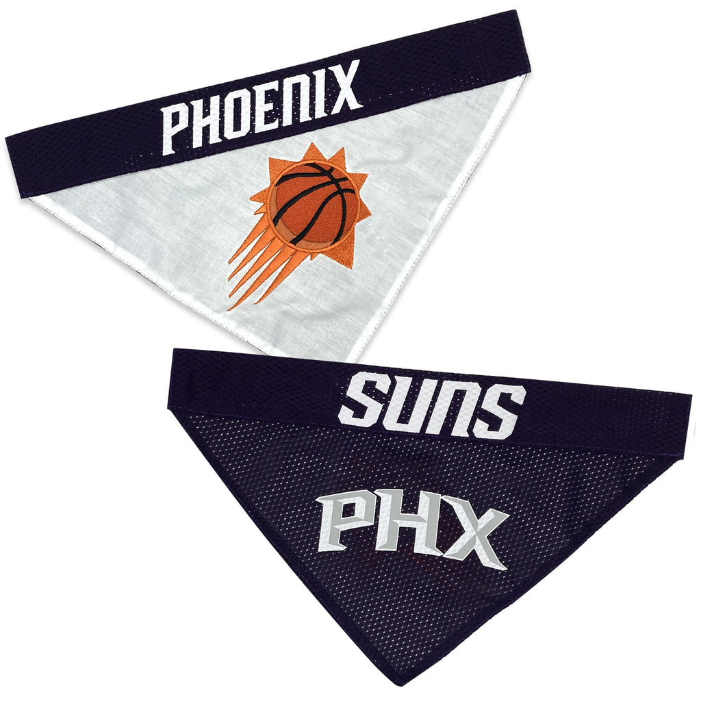Pets First NBA Dog Bandana -Pheonix Suns Reversible Bandana. 2 Sided Home & Away Sports Bandana with a Premium Embroidery Team Logo, Small/Medium
