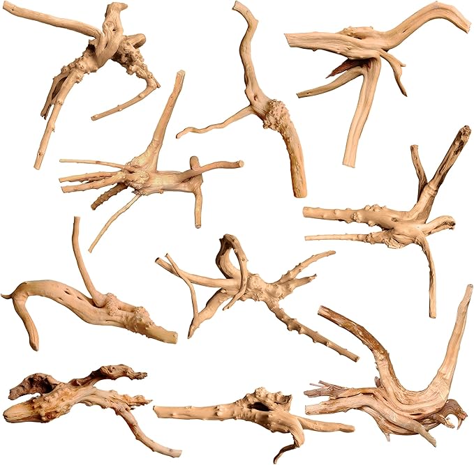 majoywoo Natural Small Driftwood for Aquarium Decor Fish Tank Decorations