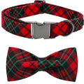 Bobo Rainbow Dog Collar, Christmas Plaid Pet Collar Bow Holiday Bows Girl Boy Bow Dog Collars Puppy Adjustable Pet Collar for Small Dogs