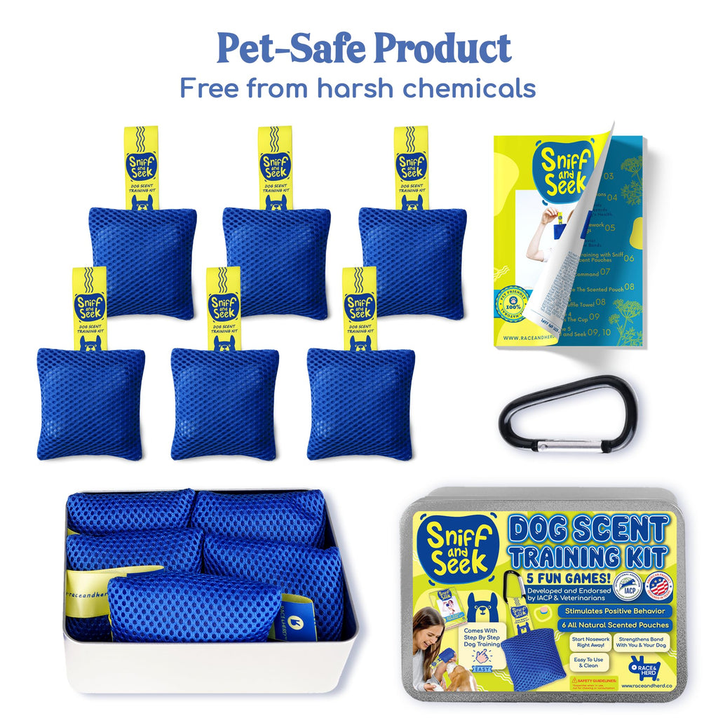 Race&Herd Original Dog Scent Training Kit, Scent Work Training Kit for Dogs - Nosework for Dog Mental Stimulation Agility Training Equipment for Dogs, Brain Games Smell Training Kit for Loss of Smell