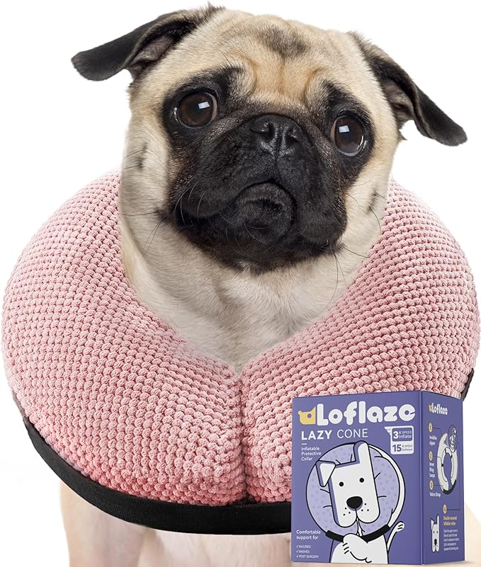 Soft Inflatable Dog Cone Collar for Large Medium Small Dogs Cats After Surgery - Neck Donut, E Collar Alternative for Recovery
