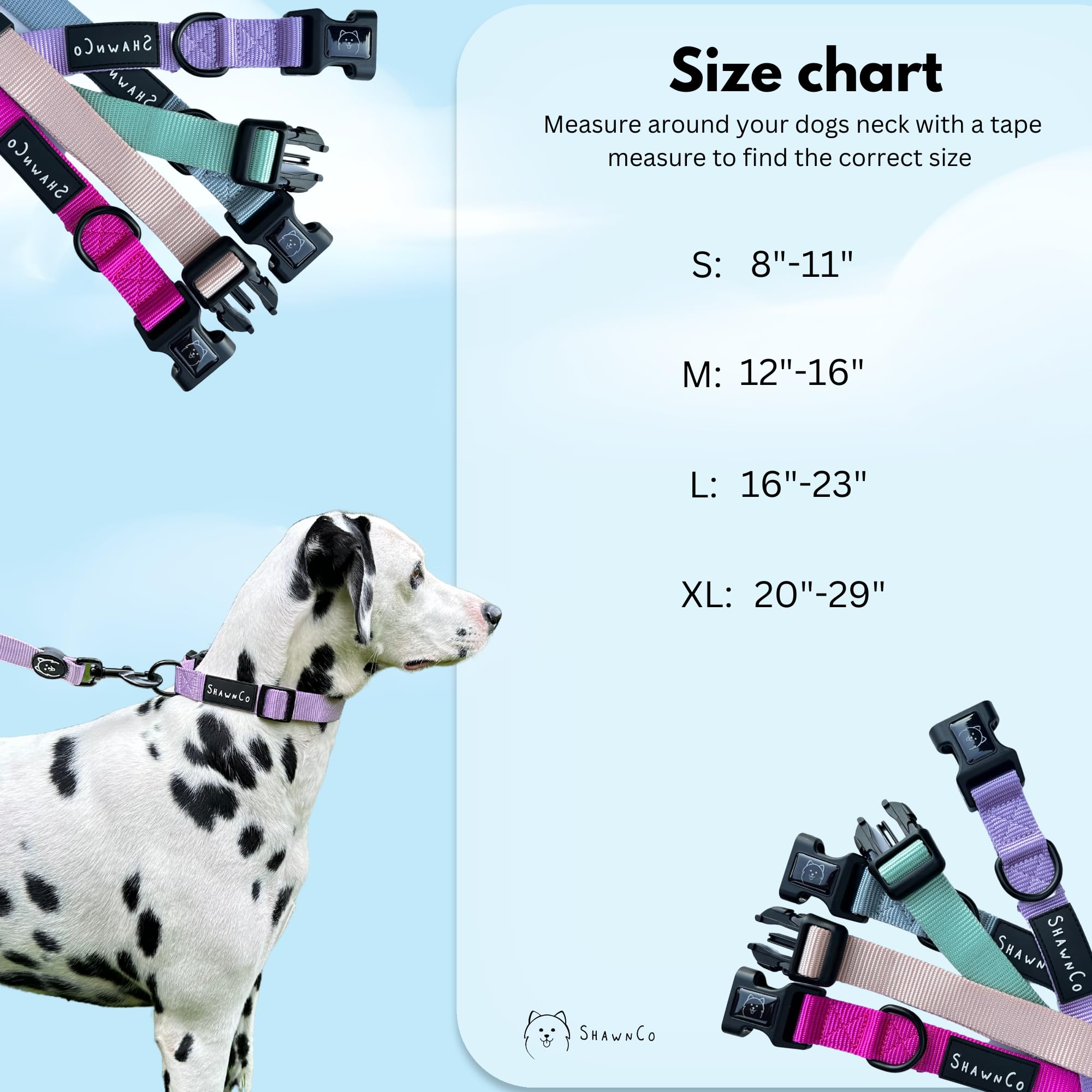 ShawnCo Dream Walk Dog Collar- Premium, Adjustable and Comfortable Pet Collar for Small, Medium, Large and Extra Large Dogs (XL, Mustang Red)